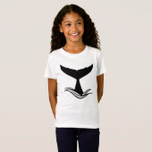 Ocean Wave Whale Tail Silhouette T-shirt (Voorkant volledig)