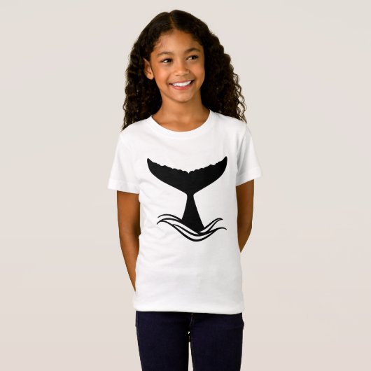 Ocean Wave Whale Tail Silhouette T-shirt (Voorkant volledig)