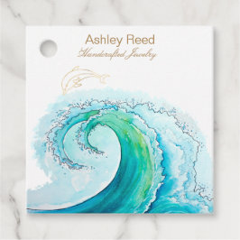 Ocean wave with dolphin Product Labels