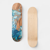 Ocean Wave Wood Stijl Accent Persoonlijk Skateboard (Voorkant)