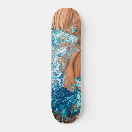 Ocean Wave Wood Stijl Accent Persoonlijk Skateboard (Voorkant)