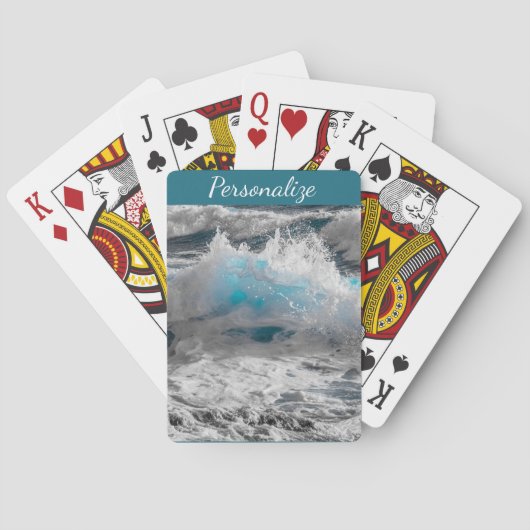 Ocean Wave Zee Crest Natuur Bagagelabel Pokerkaarten (Achterkant)