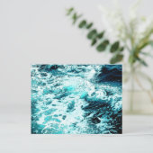 Ocean Wave Zee Schuimwater Textuur Briefkaart (Staand voorkant)