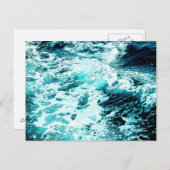Ocean Wave Zee Schuimwater Textuur Briefkaart (Voorkant / Achterkant)