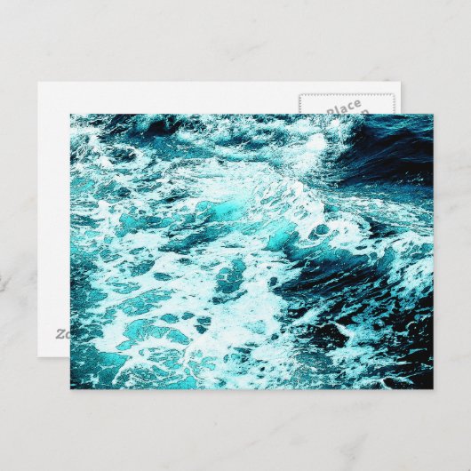 Ocean Wave Zee Schuimwater Textuur Briefkaart (Voorkant / Achterkant)