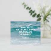 Ocean Wave Zijn Verjaardag Dank u Bericht Bedankkaart (Staand voorkant)