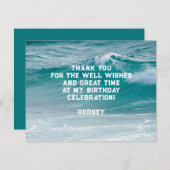 Ocean Wave Zijn Verjaardag Dank u Bericht Bedankkaart (Voorkant / Achterkant)