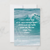 Ocean Wave Zijn Verjaardag Dank u Bericht Kaart (Voorkant)