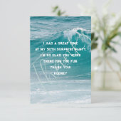 Ocean Wave Zijn Verjaardag Dank u Bericht Kaart (Staand voorkant)