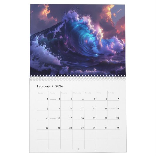 OCEAN WAVES - 2026 -  KALENDER (Feb 2026)