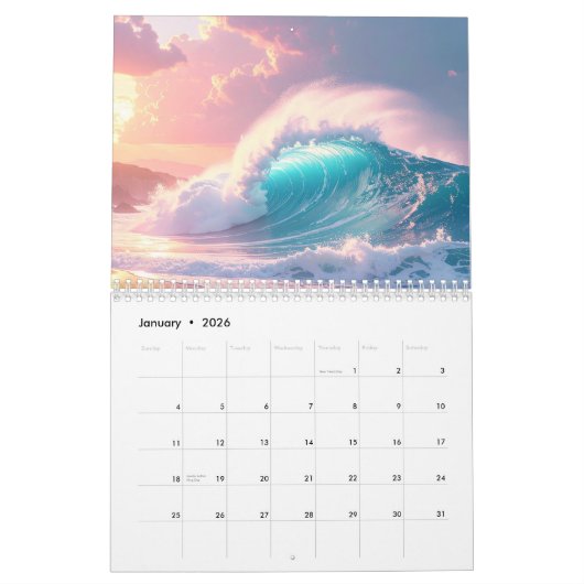 OCEAN WAVES - 2026 -  KALENDER (Jan 2026)