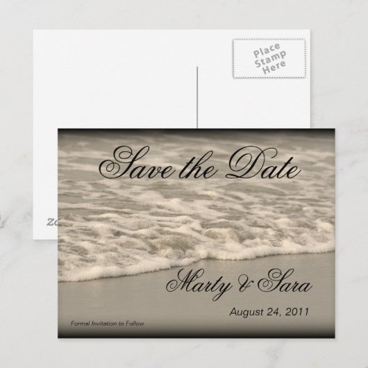 Ocean Waves Aankondigingskaart (Voorkant / Achterkant)