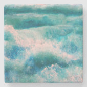 Ocean Waves Abstract Stenen Onderzetter (Voorkant)