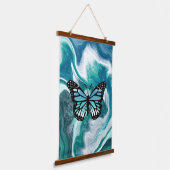 Ocean Waves Abstracte Butterfly Art Hangend Wandkleed (Gebogen)