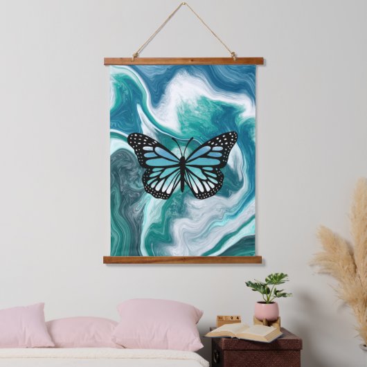 Ocean Waves Abstracte Butterfly Art Hangend Wandkleed (Slaapkamer)
