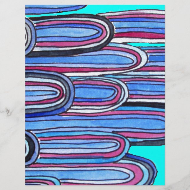 Ocean Waves aquablauw patroon (Voorkant)