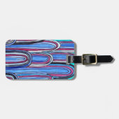 Ocean Waves aquablauw patroon Bagagelabel (Voorkant horizontaal)