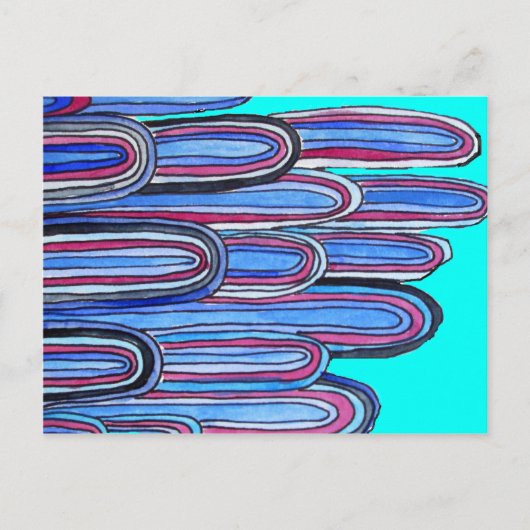 Ocean Waves aquablauw patroon Briefkaart (Voorkant)