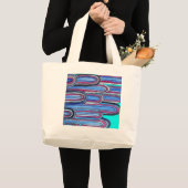 Ocean Waves aquablauw patroon Grote Tote Bag (Voorkant (product))