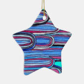 Ocean Waves aquablauw patroon Keramisch Ornament (Rechts)