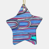 Ocean Waves aquablauw patroon Keramisch Ornament (Links)