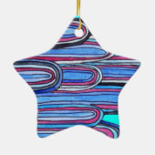 Ocean Waves aquablauw patroon Keramisch Ornament (Achterkant)