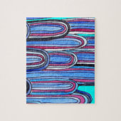 Ocean Waves aquablauw patroon Legpuzzel (Verticaal)