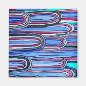 Ocean Waves aquablauw patroon Magneet (Voorkant)