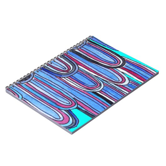 Ocean Waves aquablauw patroon Notitieboek (Linkerzijde)