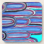 Ocean Waves aquablauw patroon Onderzetter (Voorkant)