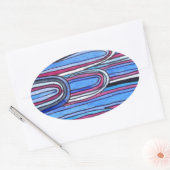 Ocean Waves aquablauw patroon Ovale Sticker (Envelop)