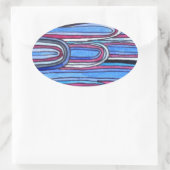 Ocean Waves aquablauw patroon Ovale Sticker (Tas)