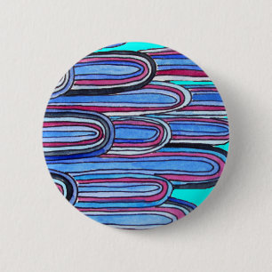 Ocean Waves aquablauw patroon Ronde Button 5,7 Cm