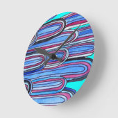 Ocean Waves aquablauw patroon Ronde Klok (Hoek)