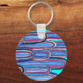 Ocean Waves aquablauw patroon Sleutelhanger (Voorkant)