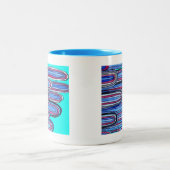 Ocean Waves aquablauw patroon Tweekleurige Koffiemok (Center)
