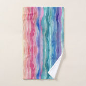 Ocean Waves Aquarel Rainbow Geïnspireerde streep Bad Handdoek (Handdoek)