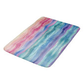 Ocean Waves Aquarel Rainbow Geïnspireerde streep Badmat (Gekanteld)