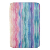Ocean Waves Aquarel Rainbow Geïnspireerde streep Badmat (Voorkant Verticaal)