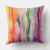 Ocean Waves Aquarel Rainbow Geïnspireerde streep Kussen (Achterkant)
