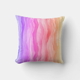 Ocean Waves Aquarel Rainbow Geïnspireerde streep Kussen