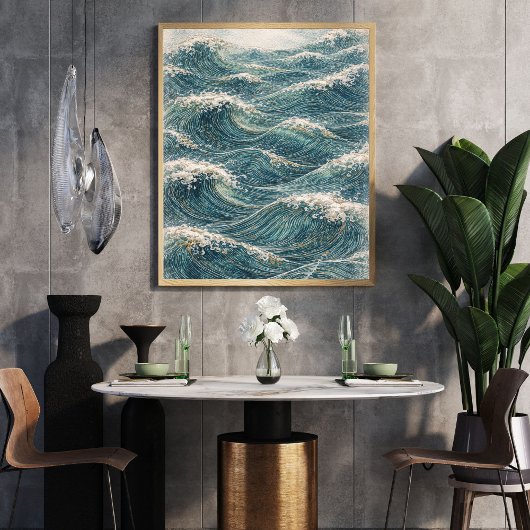 Ocean Waves Art | Japanese Wave Print Poster
