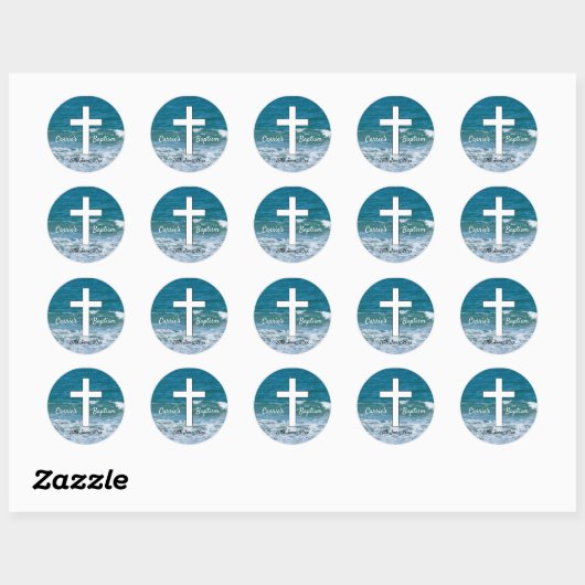 Ocean Waves Baptism sticker (Vel)