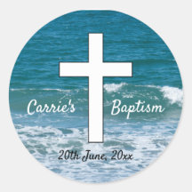 Ocean Waves Baptism sticker