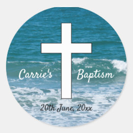 Ocean Waves Baptism sticker