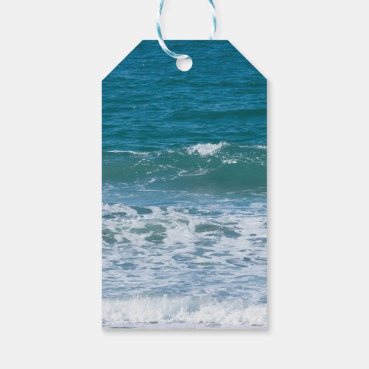 Ocean Waves Baptisme Small Gift Bag Cadeaulabel (Achterkant)