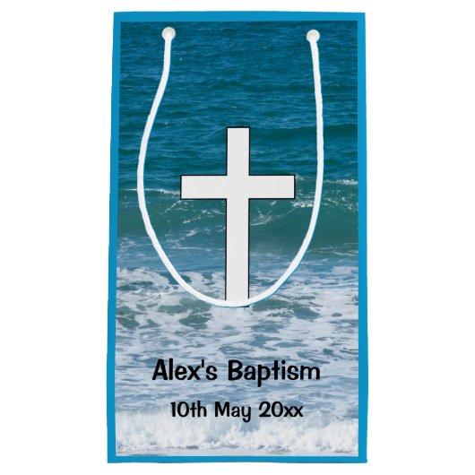 Ocean Waves Baptisme Small Gift Bag Klein Cadeauzakje (Voorkant)
