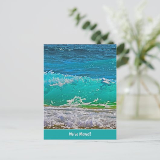 Ocean Waves Beach Art die we hebben verplaatst (of Briefkaart (Staand voorkant)