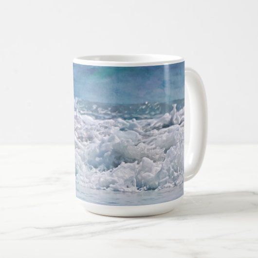Ocean Waves Beach Art Mok Cup (Voorkant rechts)