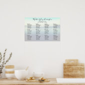 Ocean Waves Beach Background Table Seining Chart Poster (Keuken)